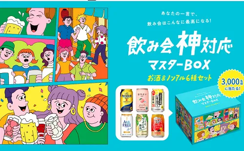「飲み会神対応マスターBOX お酒＆ノンアル6種セット」3万名様！