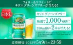 「キリン グリーンズフリー(350ml缶×2本)」1,000名様!