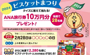 「ANA旅行券 10万円」「ビスケットセット」