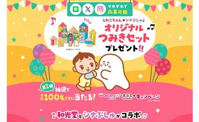 「わこちゃん×シナぷしゅオリジナルつみきセット」