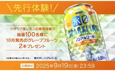 「キリン 氷ゼロ スパークリング グレープフルーツ 350ml缶 2本」