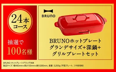 「BRUNOホットプレートグランデサイズ＋深鍋＋グリルプレートセット」