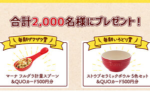 「マーナ フルグラ計量スプーン」「QUOカード 500円」