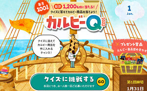 懸賞クイズ「カルビーQ 2023」で「商品6品詰め合わせ」
