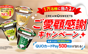 「QUOカードPay 500円分」1万名様！
