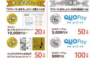 「おそうじギフトカード」「QUOカードPay」