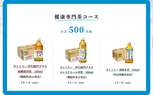 「健康専門茶コース」「日清オイリオ ギフトセットコース」