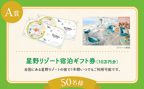 星野リゾート宿泊ギフト 10万円
