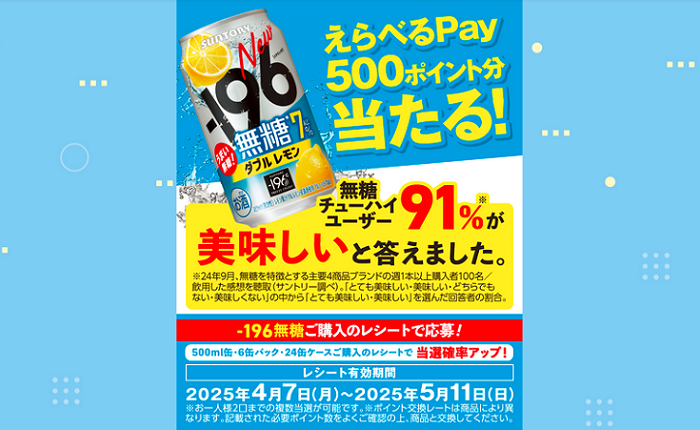 「えらべるPay 500ポイント」10,000名様！