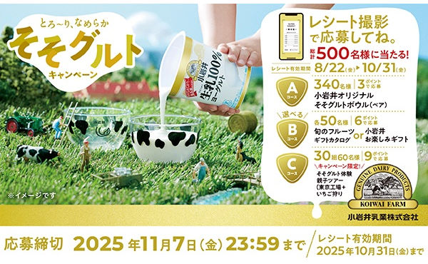 「小岩井オリジナルそそグルトボウル(ペア)」「旬のフルーツギフトカタログ」