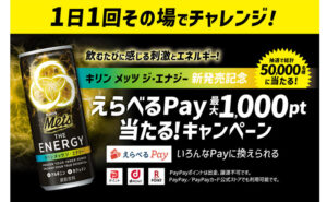 「えらべるPay最大1,000pt」5万名様に当たる！