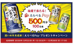 フォロー＆リポストで「えらべるPay」500円分が当たる！