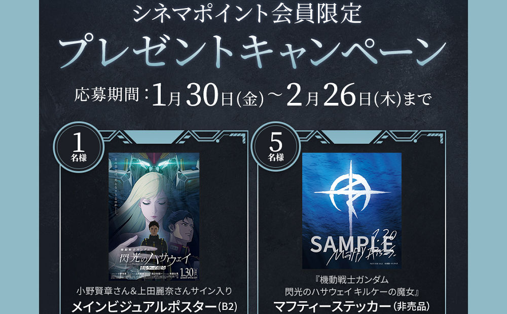 『閃光のハサウェイ キルケーの魔女』限定グッズ当たる!「サイン入りポスター」も登場!