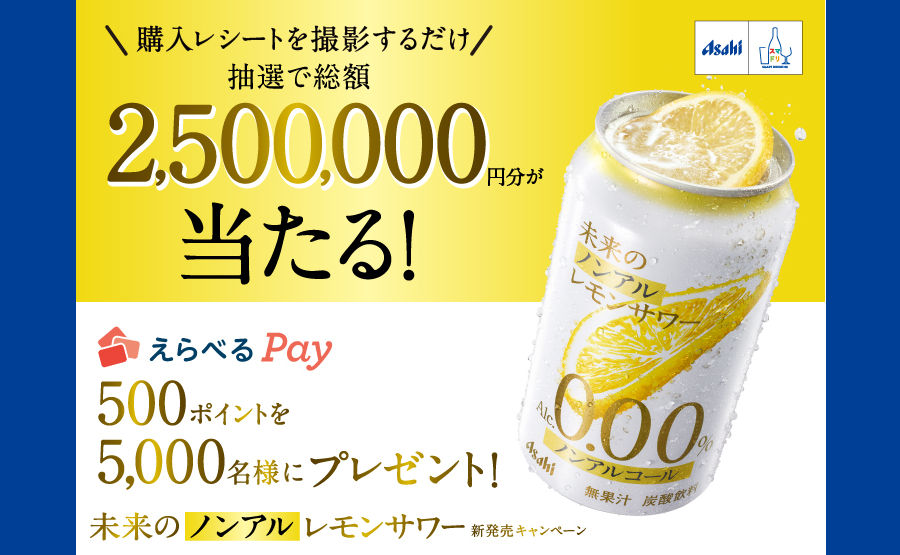 「えらべるPay500ポイント」5,000名様プレゼント!