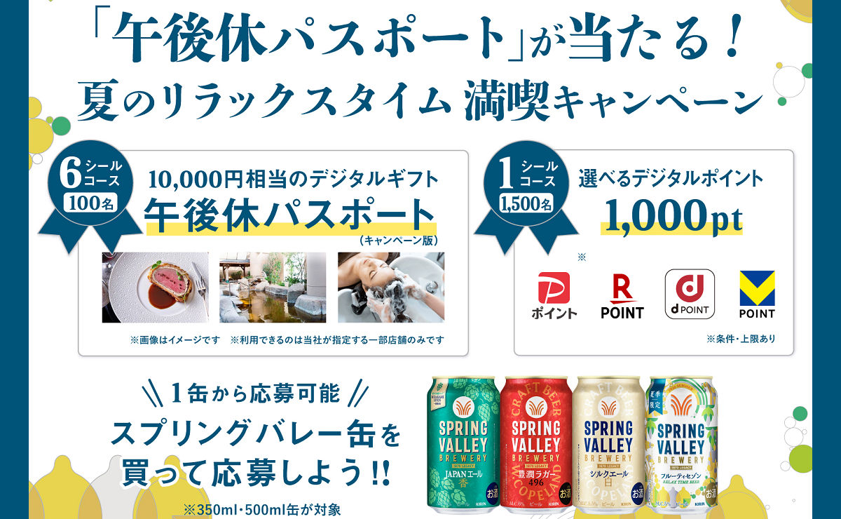 「午後休パスポート」「デジタルポイント1,000ポイント」当たる!